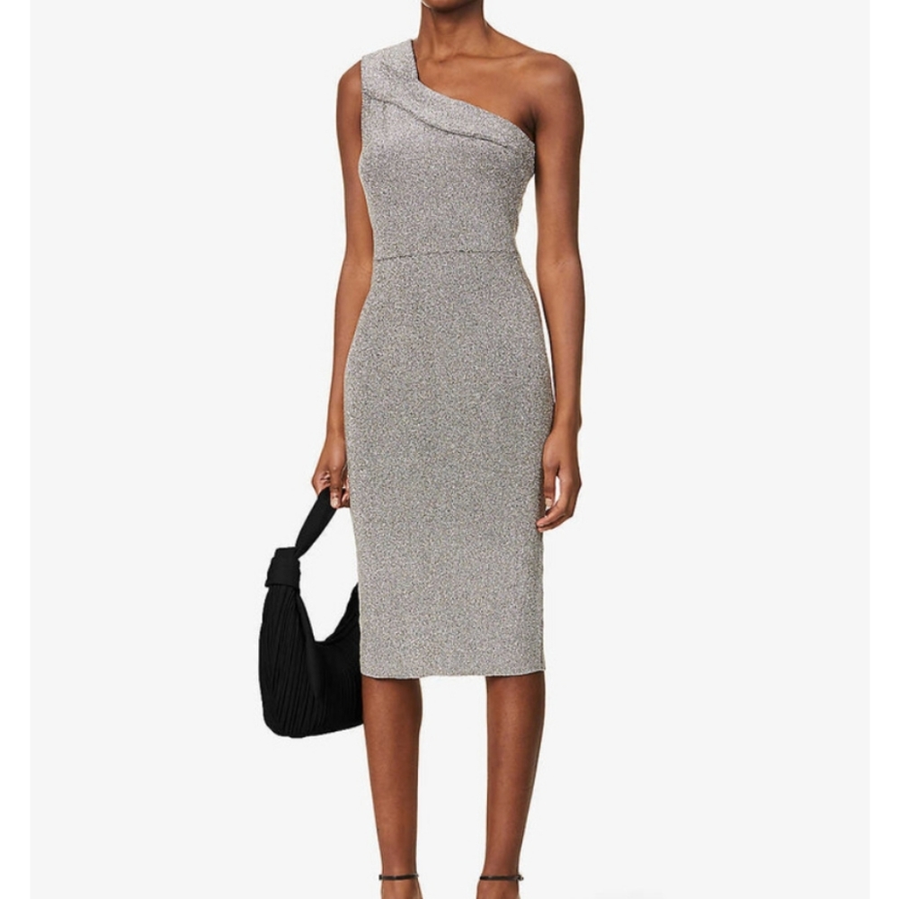 a-NWT REISS | Lordes Metallic Dress - Picture 3 of 11